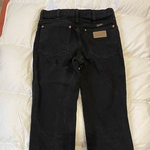 High Waisted Black Straight Leg Wrangler Jeans 28x36 FREE SHIPPING